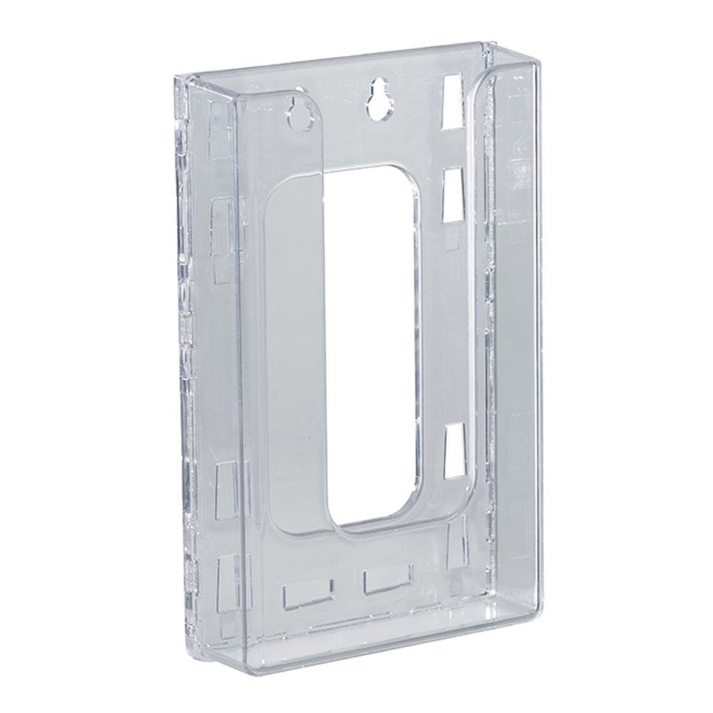 Azar Displays Single Trifold Wall-Mount Modular Brochure Holders, 7-3/4inH x 4-3/4inW x 1-1/2inD, Clear, Pack Of 10 Holders