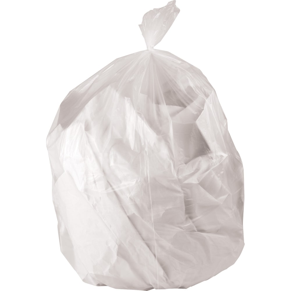 Genuine Joe Strong Economical Trash Bags - 33 gal Capacity - 33in Width x 40in Length - 0.63 mil (16 Micron) Thickness - Clear - Resin - 250/Carton - Waste Disposal