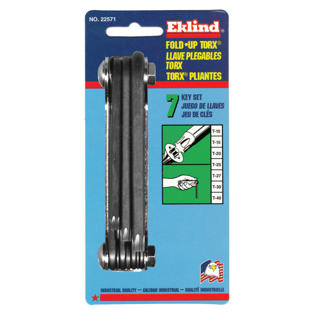 Eklind 7-Piece Standard 4-1/4in Fold-up Torx Key Set