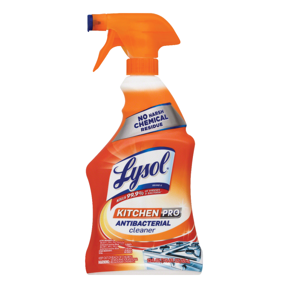 Lysol Kitchen Pro Antibacterial Cleaner, Citrus Scent, 22 Oz Bottle