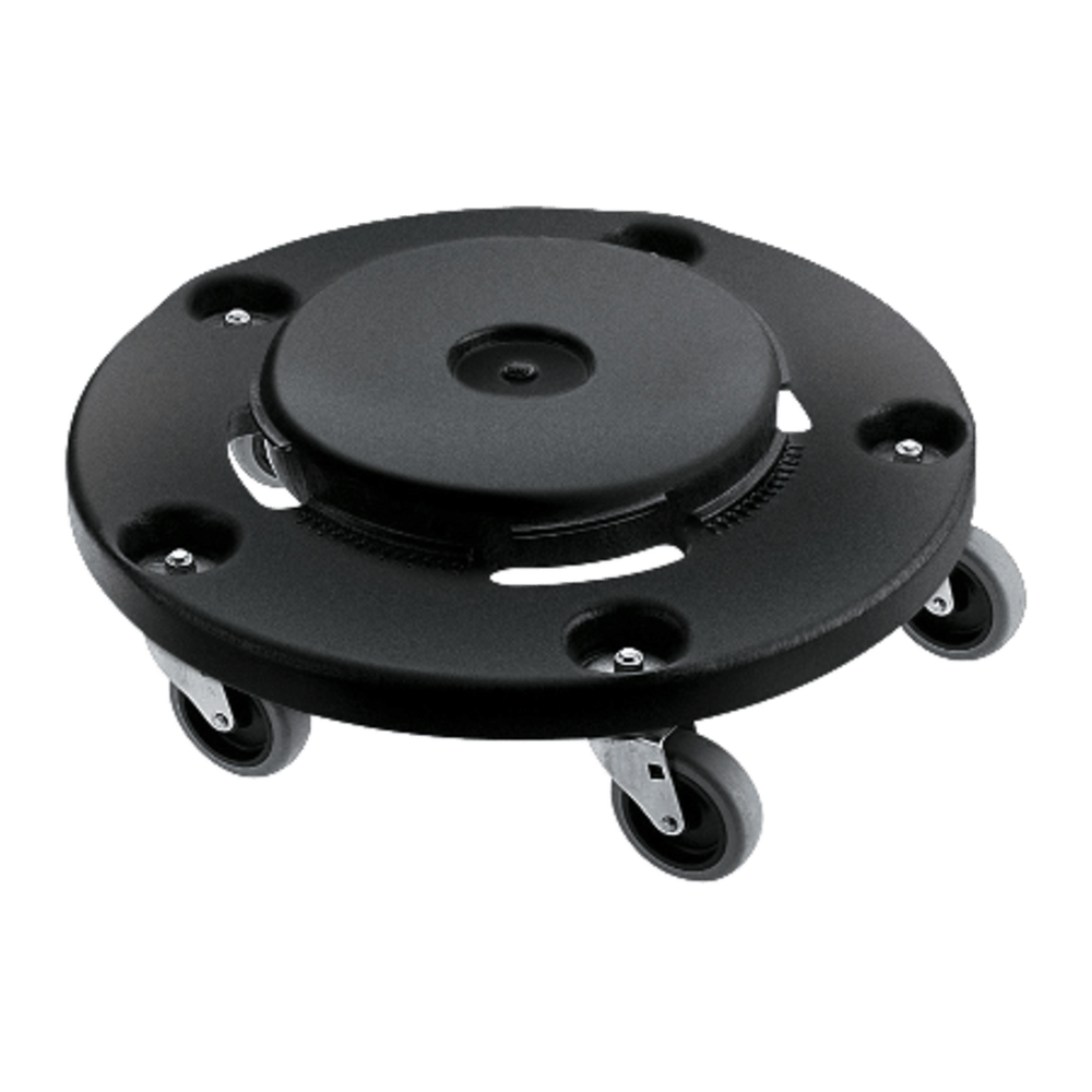 Rubbermaid Brute Twist-On/Off Round Dolly, Black