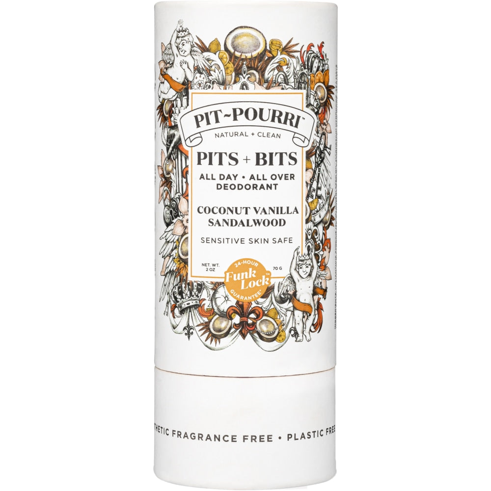 Poo-Pourri Pit-Pourri Natural Deodorant, Coconut Vanilla Sandalwood, 2 Oz, Pack Of 6