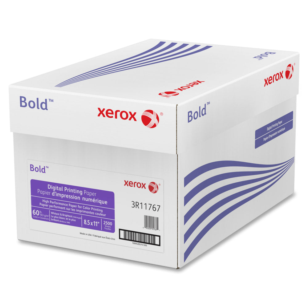 Xerox Bold Digital Multi-Use Printer & Copier Paper, Letter Size (8 1/2in x 11in), Pack Of 250 Sheets, 100 (U.S.) Brightness, 60 Lb, White