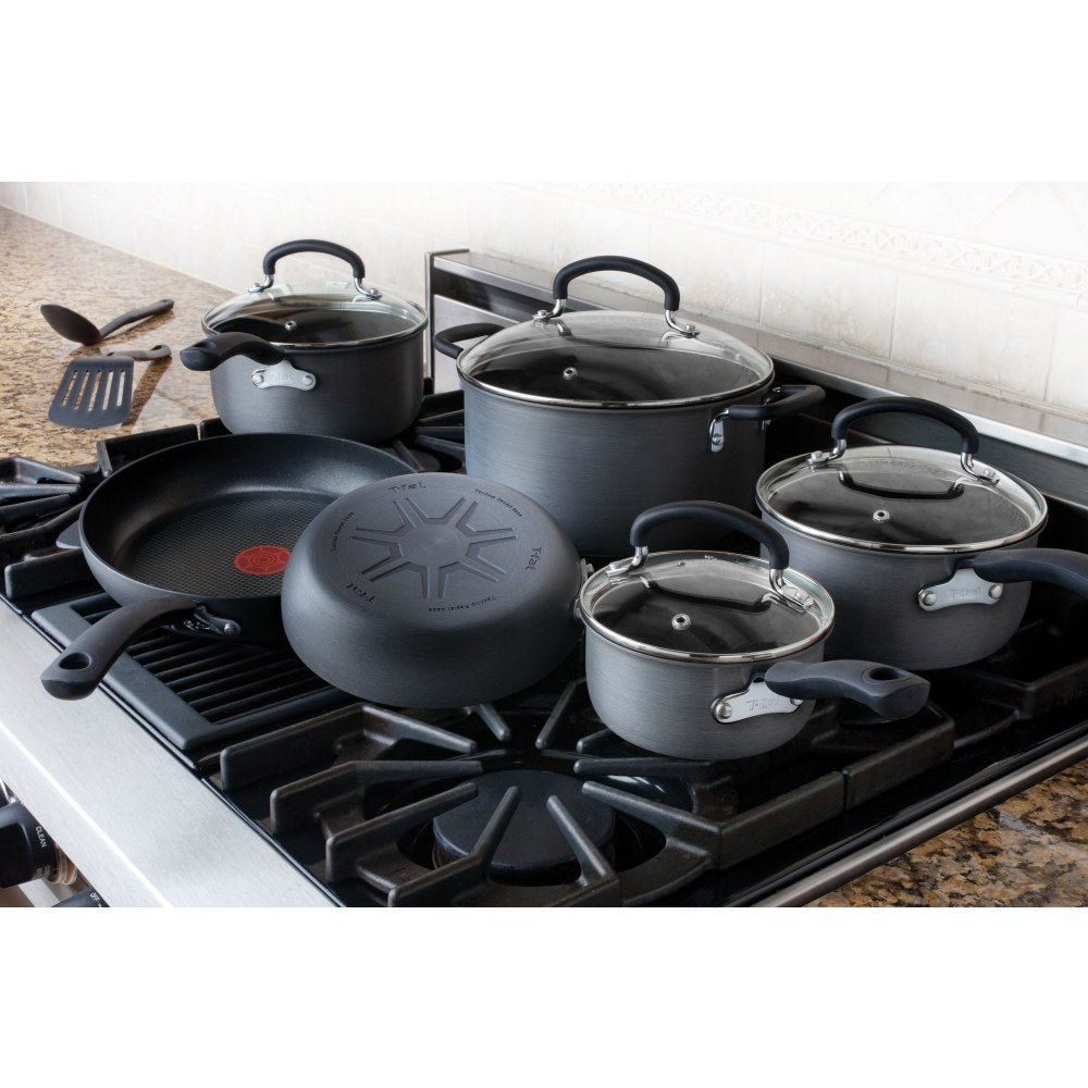 T-Fal Ultimate Hard Anodized 12-Piece Cookware Set, Black