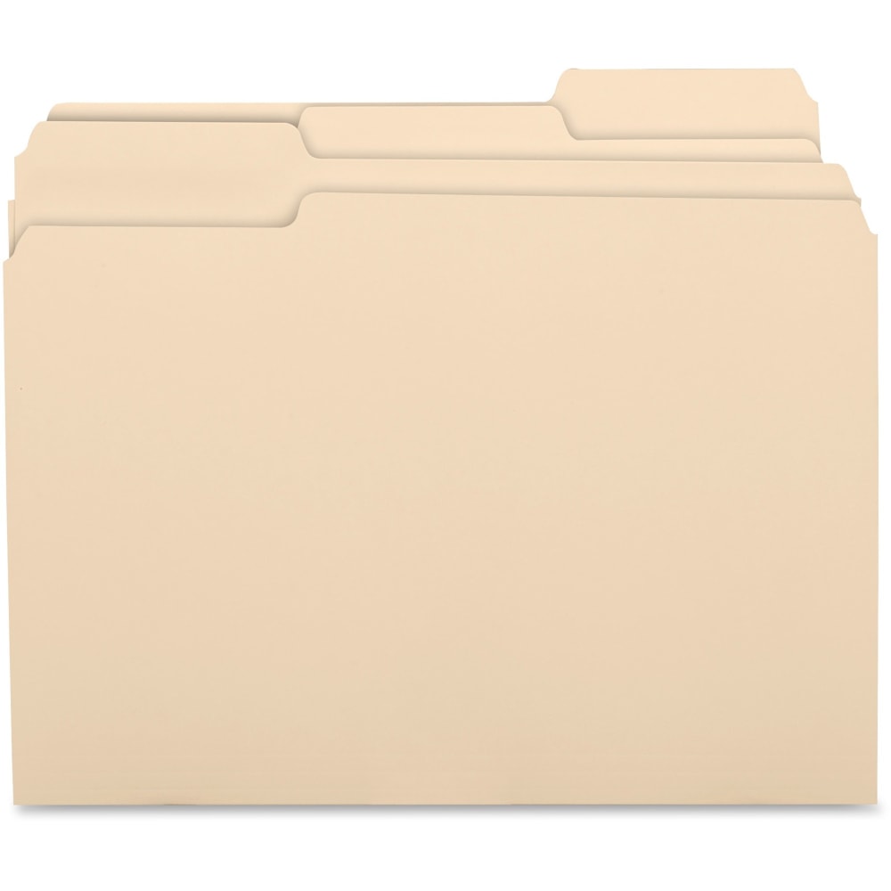 Business Source1/3-Cut Tab Folders, 3/4in Expansion, Letter Size, Manila, Box Of 100 Folders