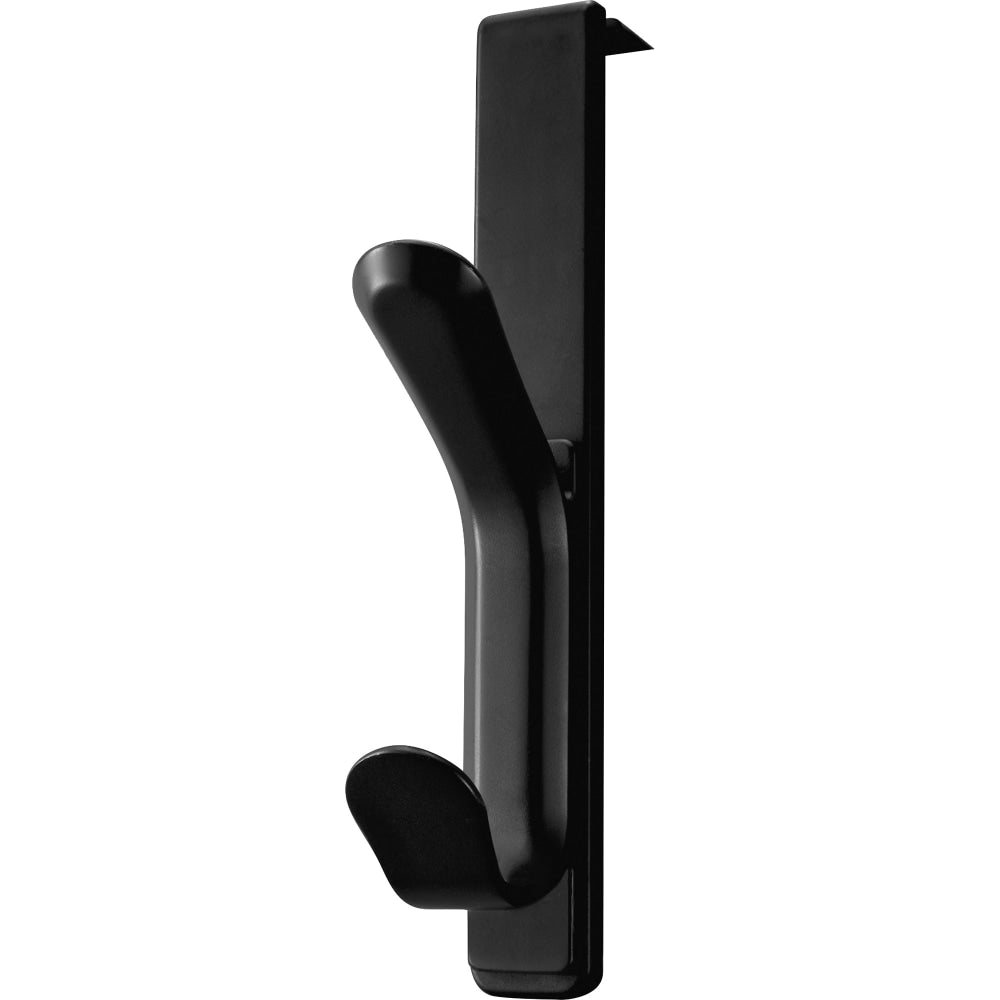 Lorell Cubicle Plastic Double Coat Hook, Black