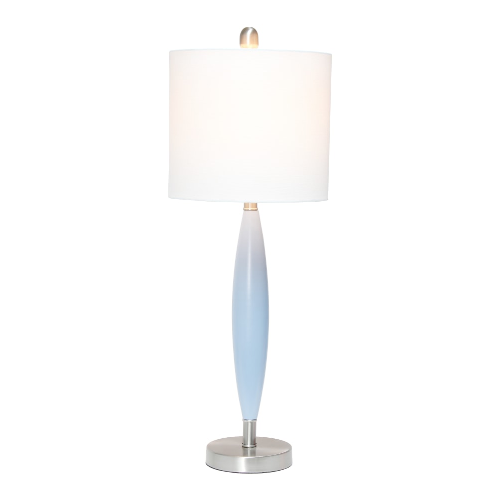 Lalia Home Stylus Table Lamp, 27inH, White Shade/Blue Base