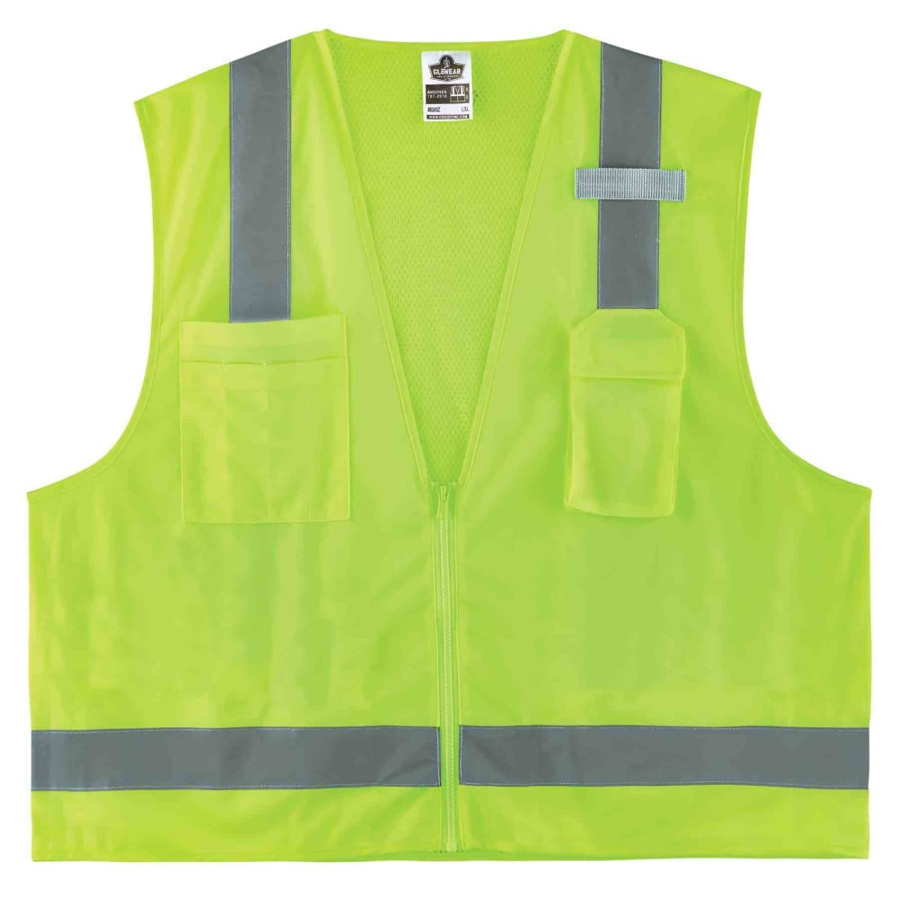 Ergodyne GloWear Safety Vest, Economy Surveyors 8249Z, Type R Class 2, Small/Medium, Lime