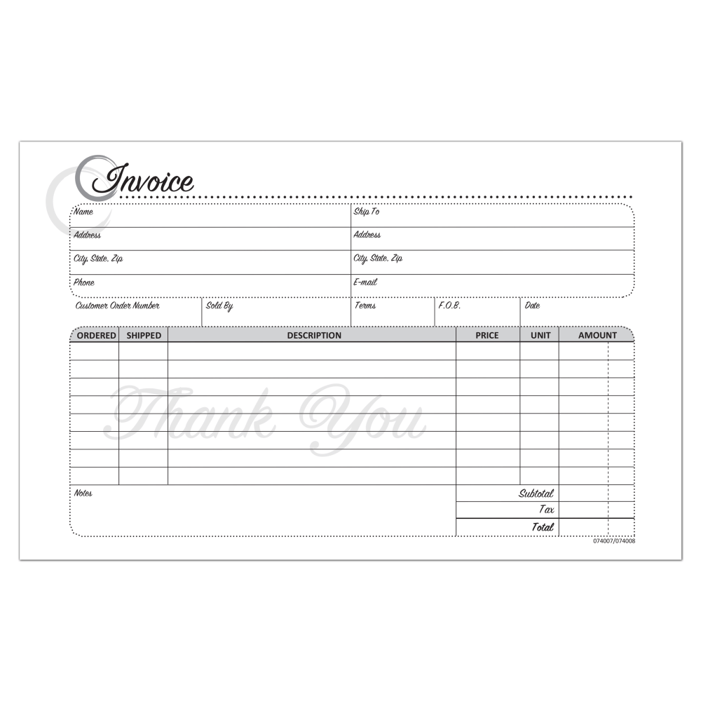 COSCO Service Invoice Form Book With Slip, 3-Part Carbonless, 5-3/8in x 8-1/2in, Artistic, Book Of 50 Sets