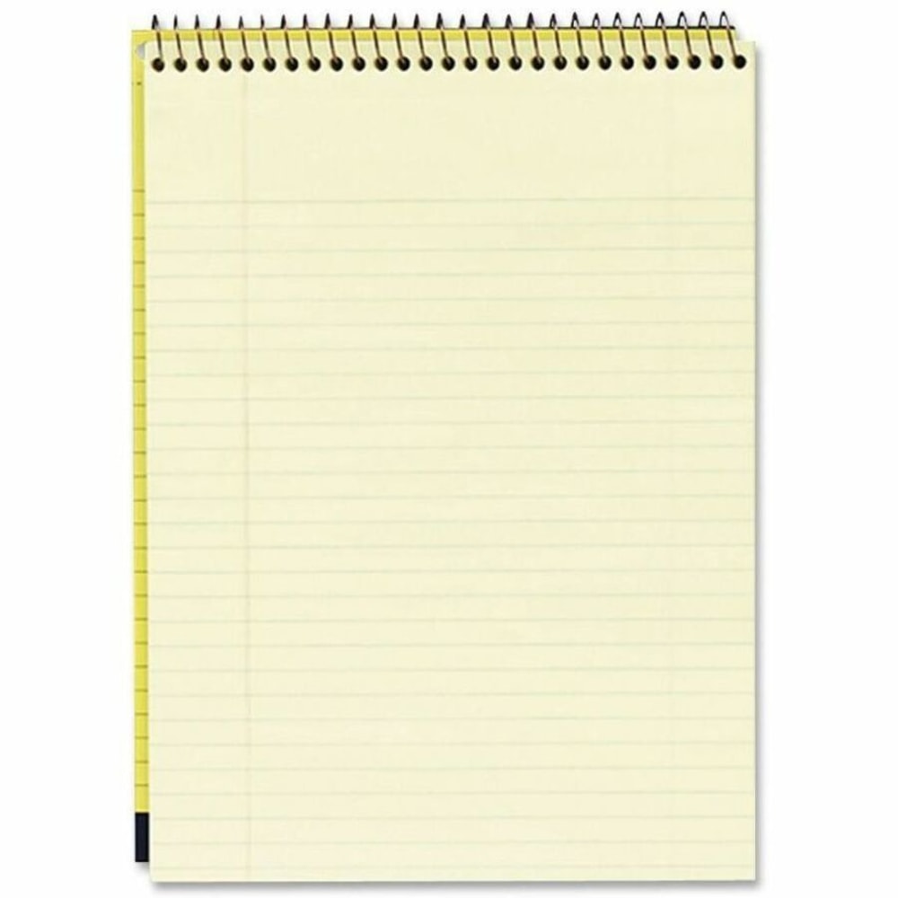 Cambridge Stiff-Back Wire Bound Notebook, 8-1/2in x 11-3/4in, Legal Ruled, 70 Sheets, Canary/Blue