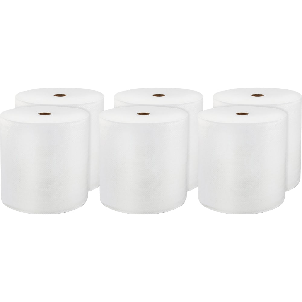 LoCor Hardwound Roll Towels - 1 Ply - 8in x 800 ft - White - Virgin Fiber - 6 / Carton