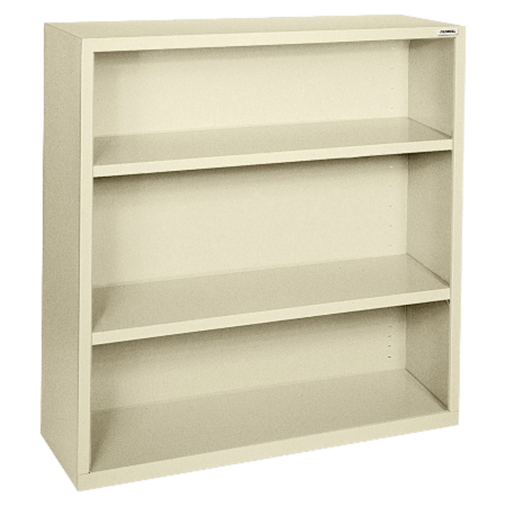 Lorell Fortress Series Steel Modular Shelving Bookcase, 3-Shelf, 42inH x 34-1/2inW x 13inD, Putty