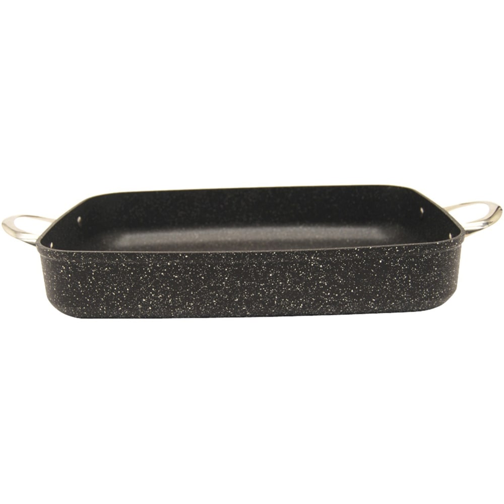 Starfrit The Rock Oven/Bakeware with Stainless Steel Handles (10in x 13in x 2.5in , Oblong) - Baking, Braising, Serving, Browning - Dishwasher Safe - Oven Safe - Rock - Cast Stainless Steel Handle