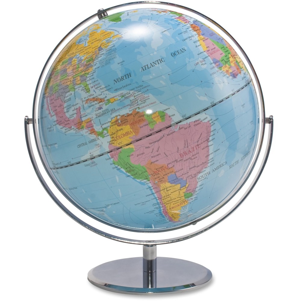 Advantus 12in Political World Globe - 13in Width x 16in Height - 12in Diameter - Multi