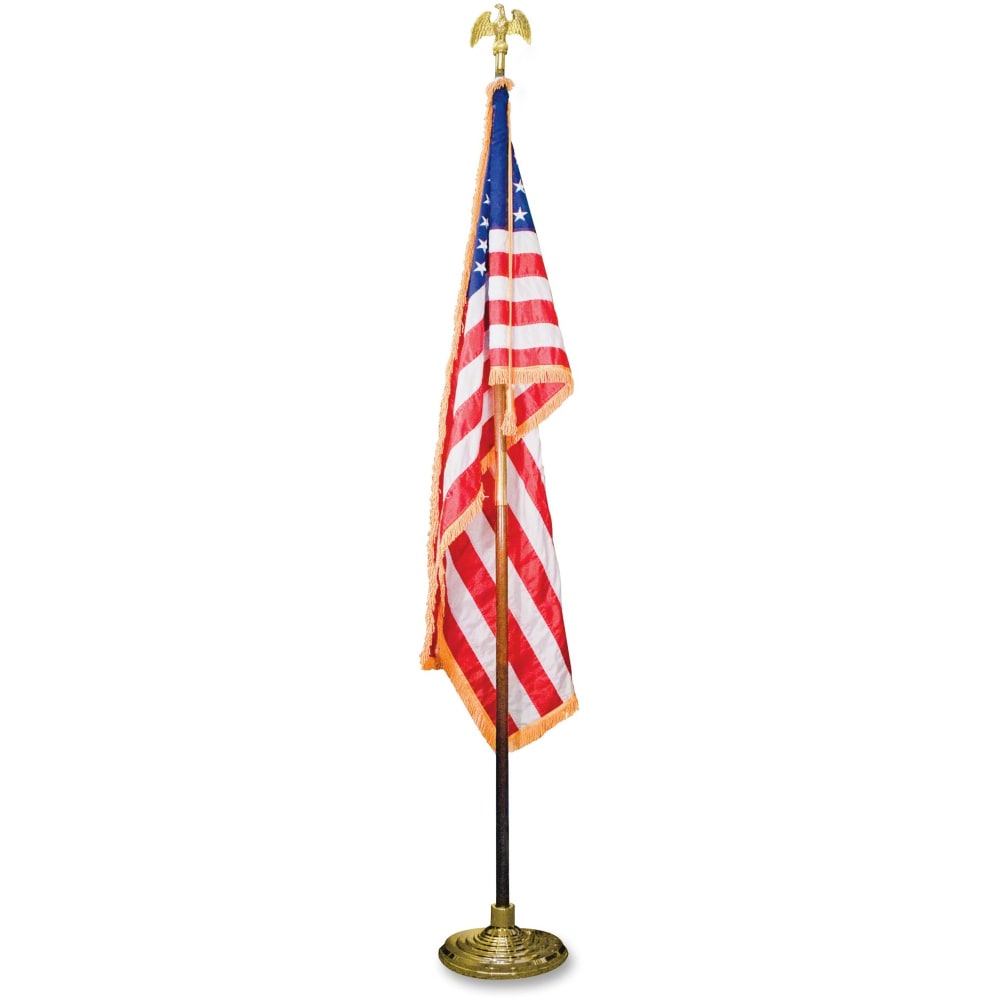 Advantus Goldtone Eagle Deluxe U.S. Flag Set - United States - 60in x 36in - Heavyweight - Nylon - Red, White, Blue