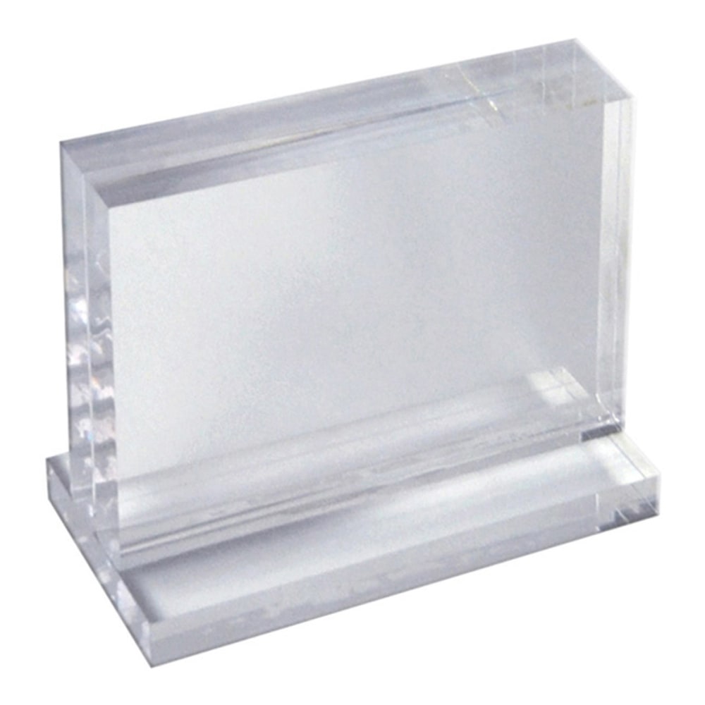 Azar Displays Imperial Acrylic Block Sign Holder, 5-1/2inH x 8-1/2inW x 1-1/2inD, Clear