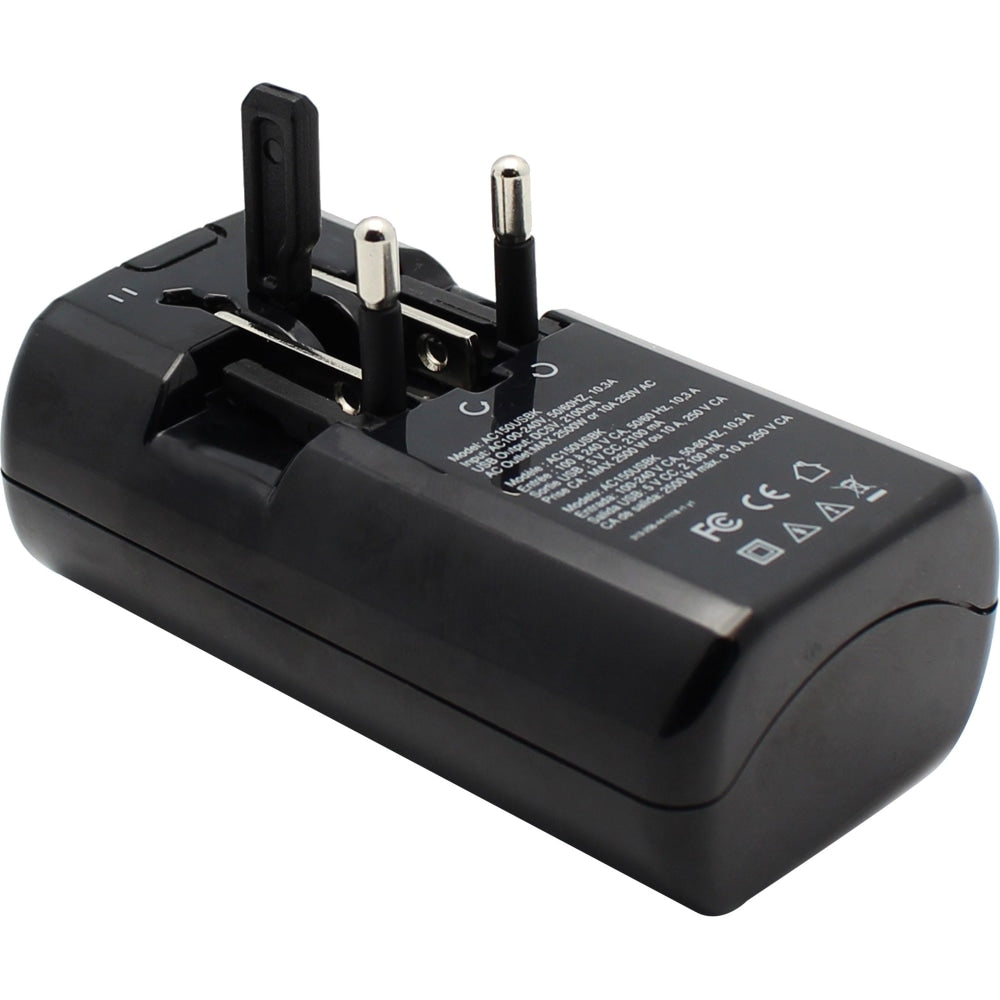 Lenmar Ultracompact All-in-One Travel Adapter With USB Port, Black, LENAC150USBK