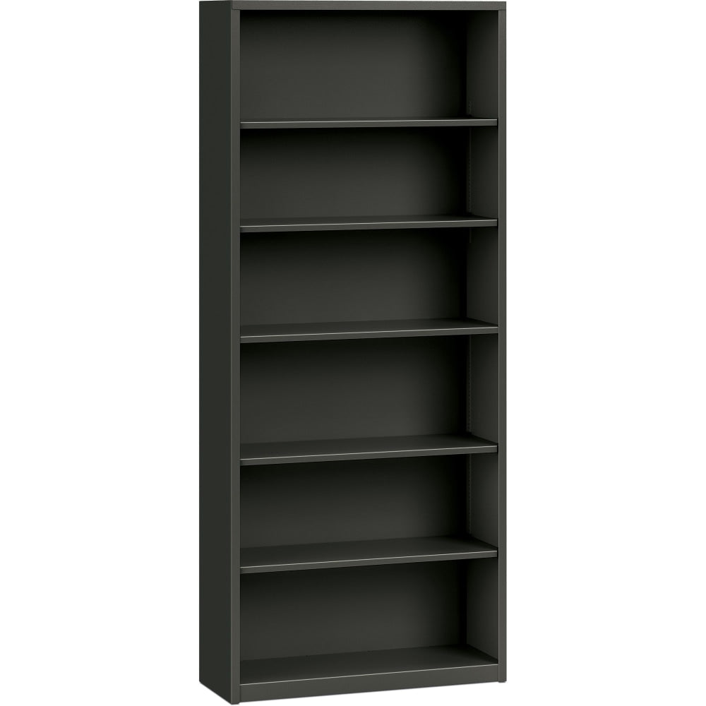 HON Brigade Steel Modular Shelving Bookcase, 6 Shelves, 81inH x 34-1/2inW x 12-5/8inD, Charcoal