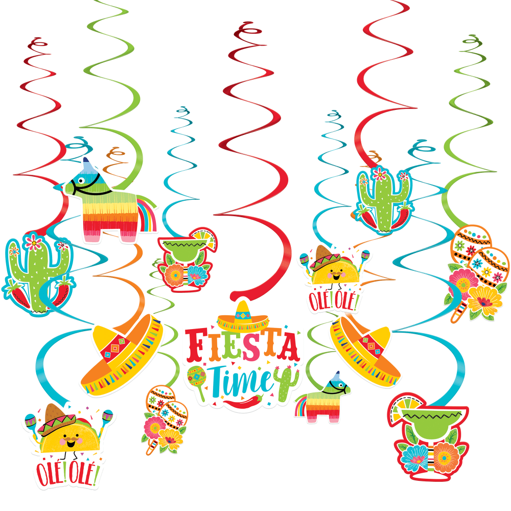 Amscan Cinco de Mayo Fiesta Swirls Decorating Kit, Set Of 30 Pieces