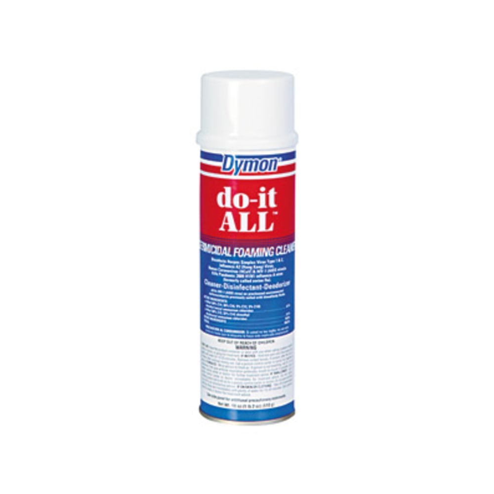 Dymon Do-It-All Foaming Germicidal Cleaner - Aerosol - 18 fl oz (0.6 quart) - 12 / Carton - White