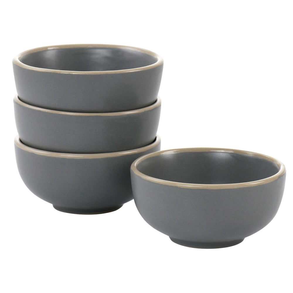 Gibson Home Rockaway 4-Piece Fruit Bowl Set, 3-1/2in, Gray