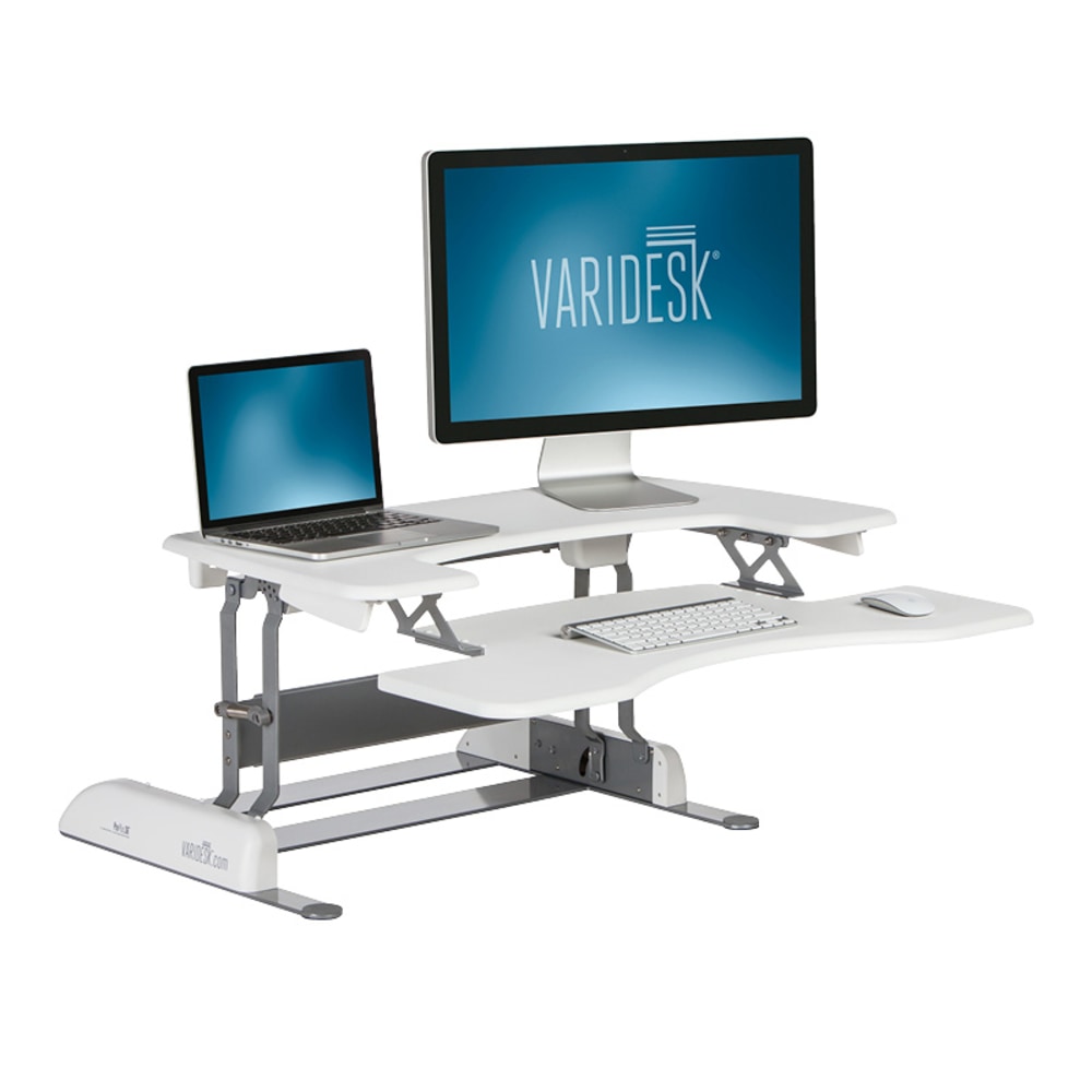 VariDesk Pro Plus 36 White Manual Standing Desk Riser, 17-1/2inH x 36inW x 41-3/4inD, White