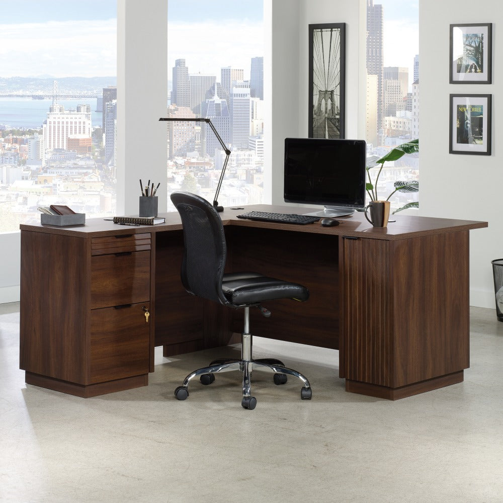 Sauder Palo Alto 60inW Commercial L-Shaped Computer Desk, Spiced Mahogany