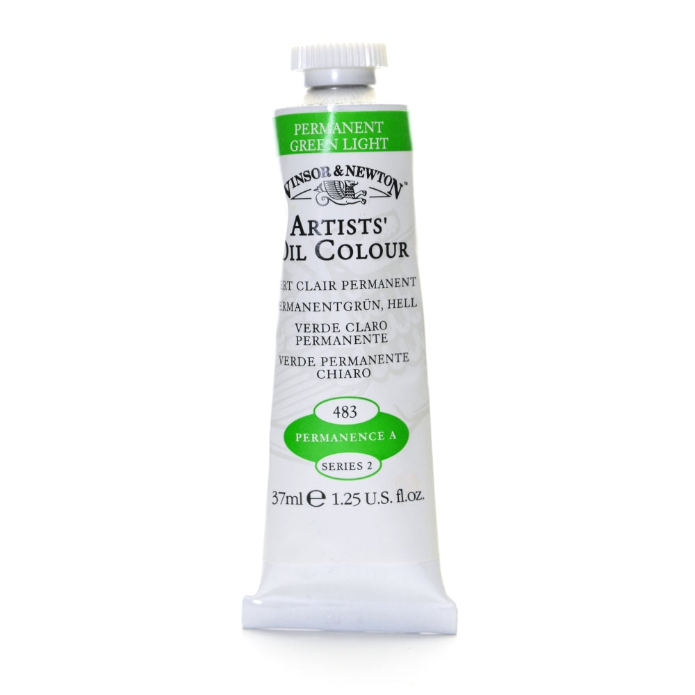 Winsor & Newton Artists Oil Colors, 37 mL, Permanent Green Light, 483