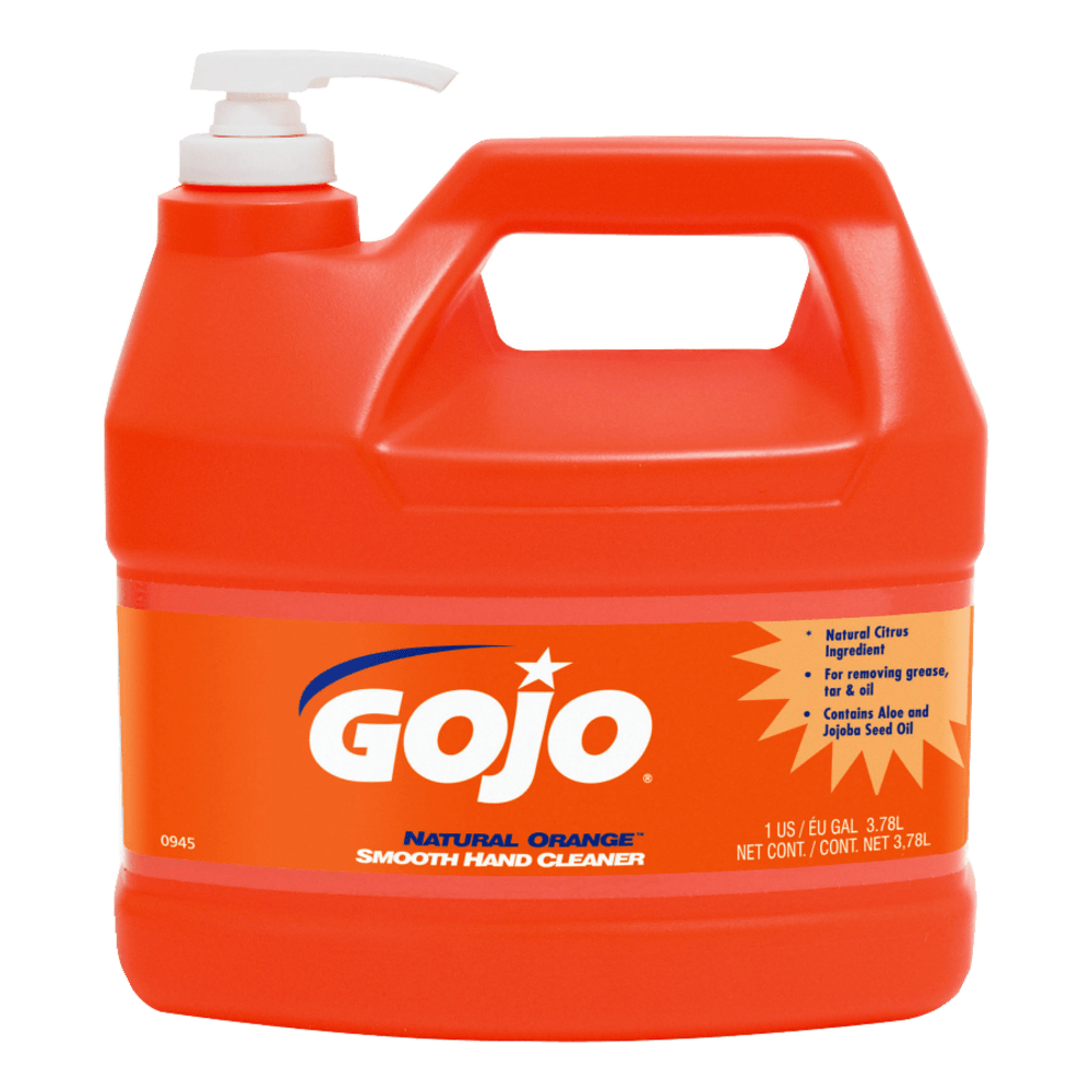 GOJO Natural Orange Professional Formula Liquid Hand Soap Cleaner, Citrus Scent, 128 Oz Bottle