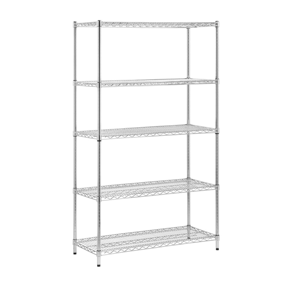 Honey-Can-Do Urban Steel Adjustable Storage Shelving Unit, 5-Tiers, 72inH x 42inW x 18inD, Chrome