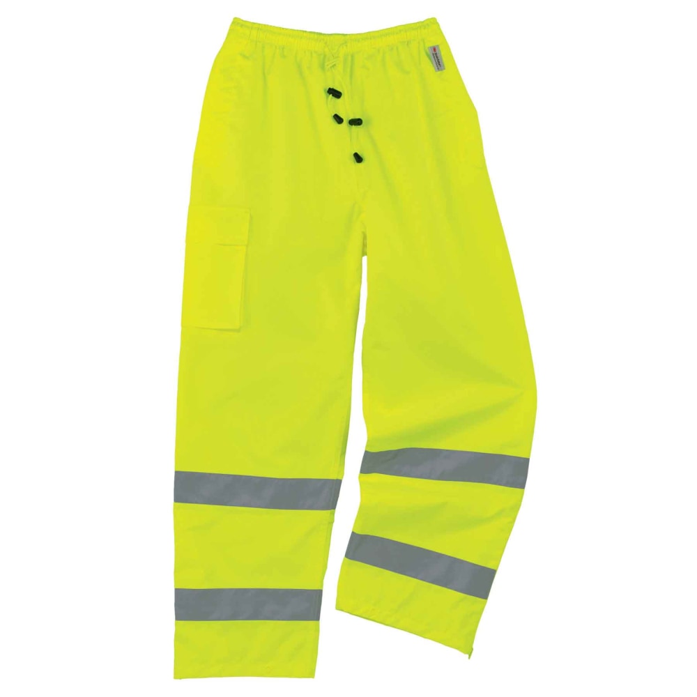 Ergodyne GloWear 8915 Class E Polyester Rain Pants, 2X, Lime