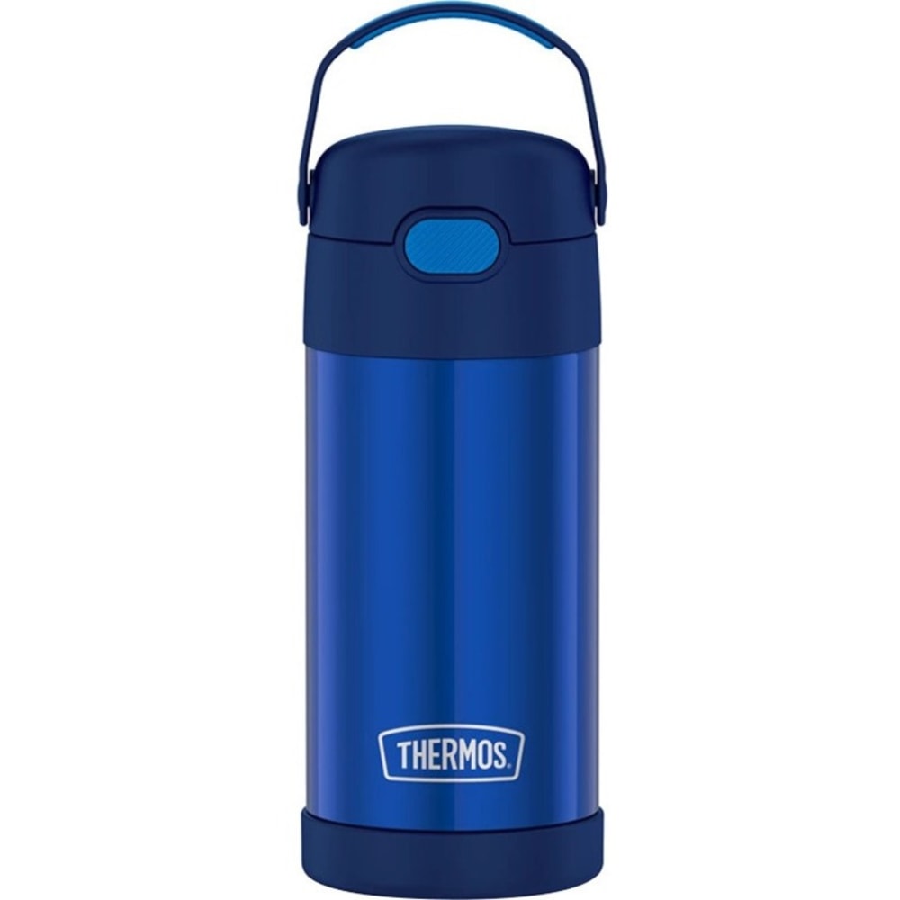 Thermos FUNtainer Water Bottle 12Oz - 12 fl oz - Navy - Stainless Steel, Silicone