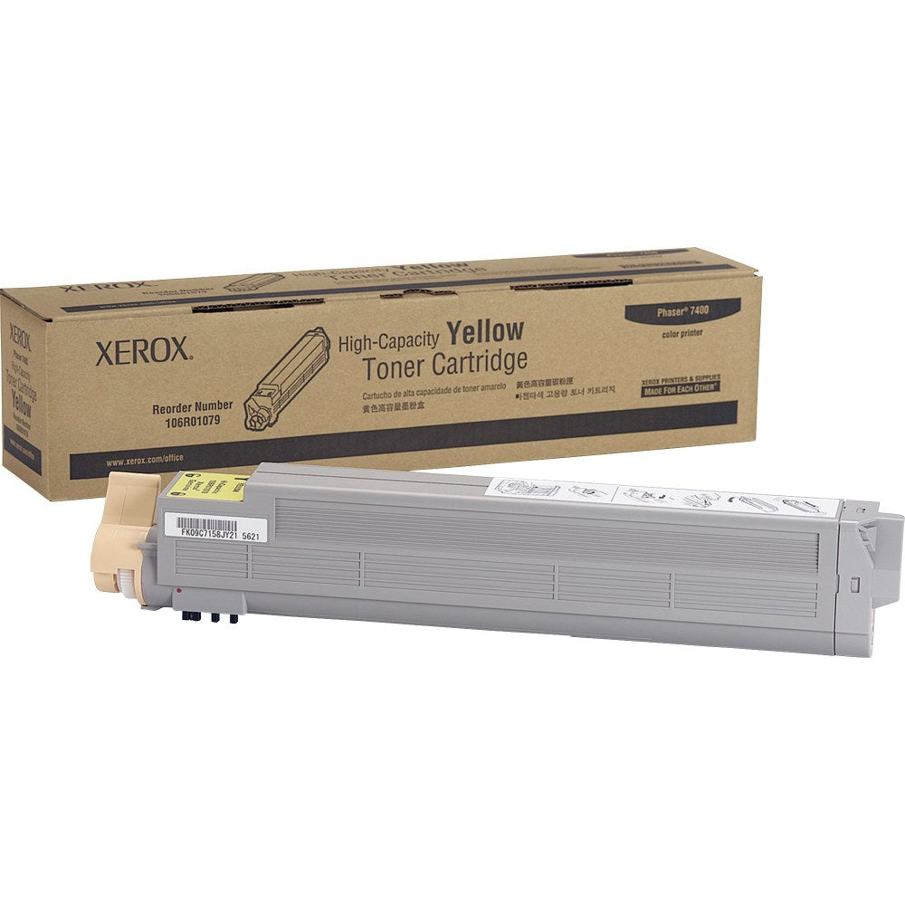 Xerox 7400 Yellow High Yield Toner Cartridge, 106R01080