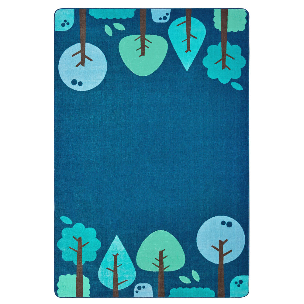 Carpets for Kids KIDSoft Tranquil Trees Decorative Rug, 6ft x 9ft, Blue