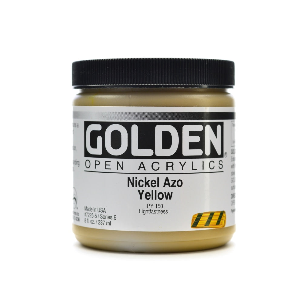 Golden OPEN Acrylic Paint, 8 Oz Jar, Nickel Azo Yellow