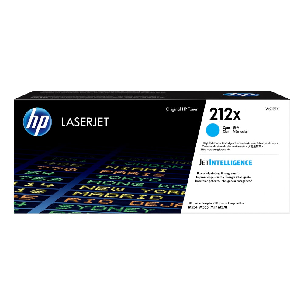 HP 212X Cyan High Yield Toner Cartridge, W2121X