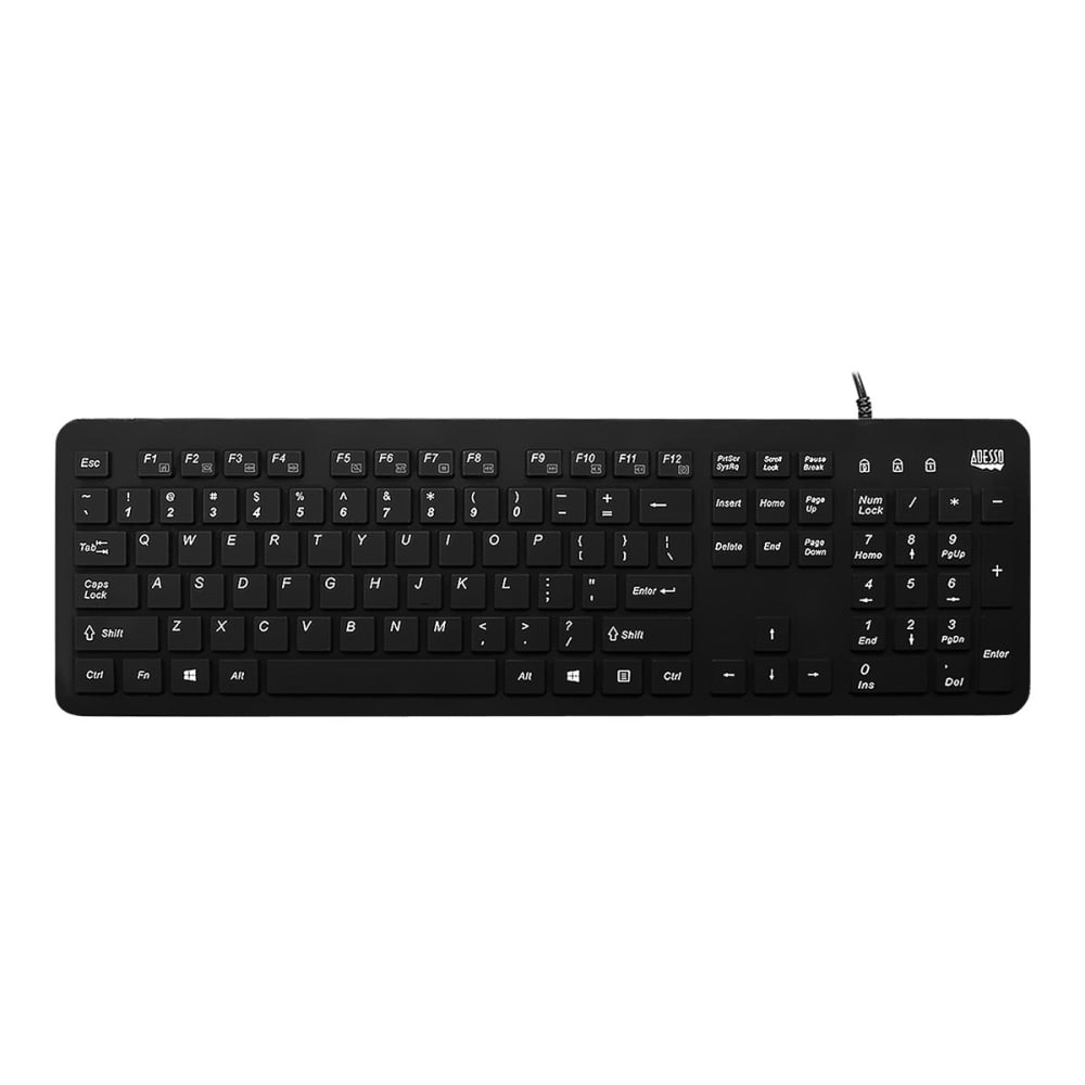 Adesso AKB-235UB USB Antimicrobial/Waterproof Keyboard With Touchpad, Black