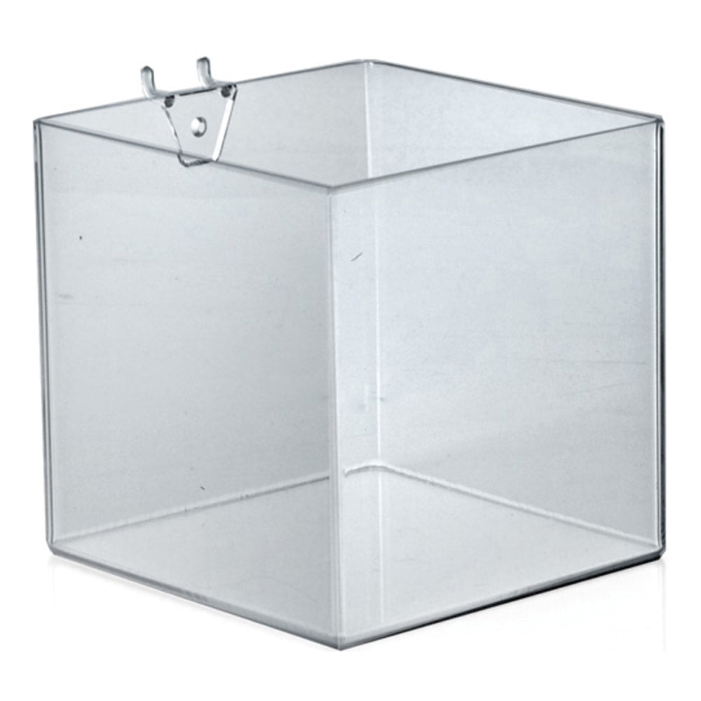 Azar Displays Brochure Holder Cubes, Small Size, 6in x 6in x 6in, Clear, Pack Of 4