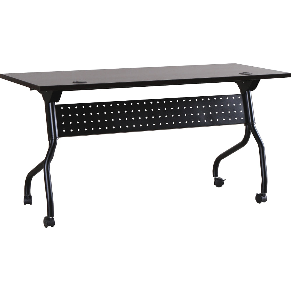 Lorell Flip Top Training Table, 48inW, Espresso/Black