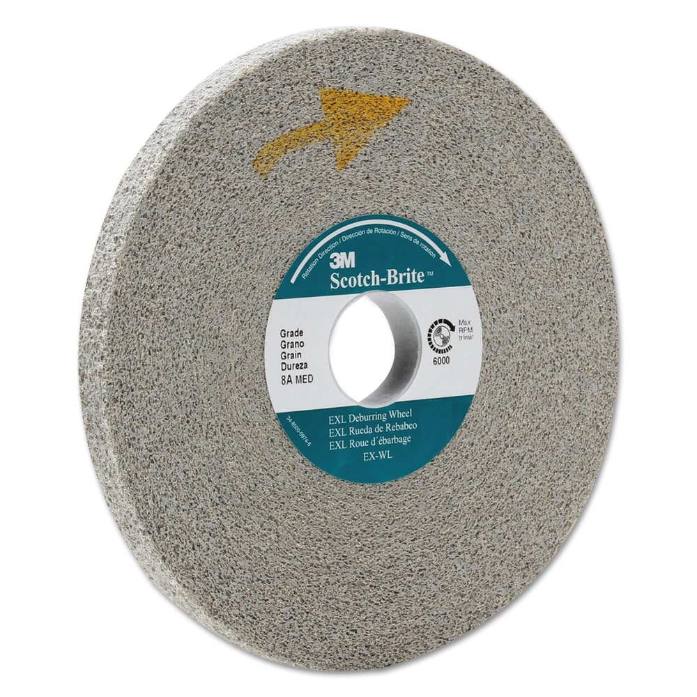 3M Scotch-Brite EXL Deburring Wheel, 6in x 1in, Medium, Gray