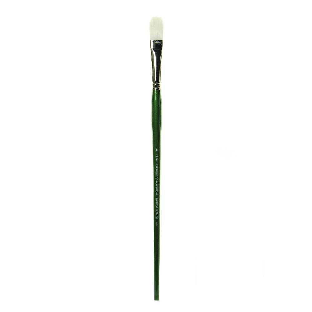 Princeton Synthetic Bristle Oil And Acrylic Paint Brush 6100, Size 8, Filbert Bristle, Synthetic, Green