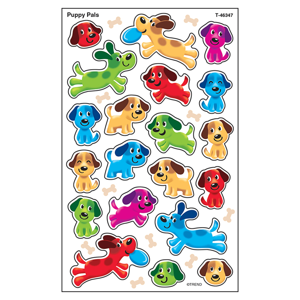 Trend superShapes Stickers, Puppy Pals, 160 Stickers Per Pack, Set Of 6 Packs