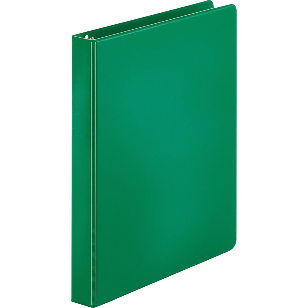 Business Source Basic Round Ring Binders, 1in Ring, 8 1/2in x 11in, Green, Pack Of 4