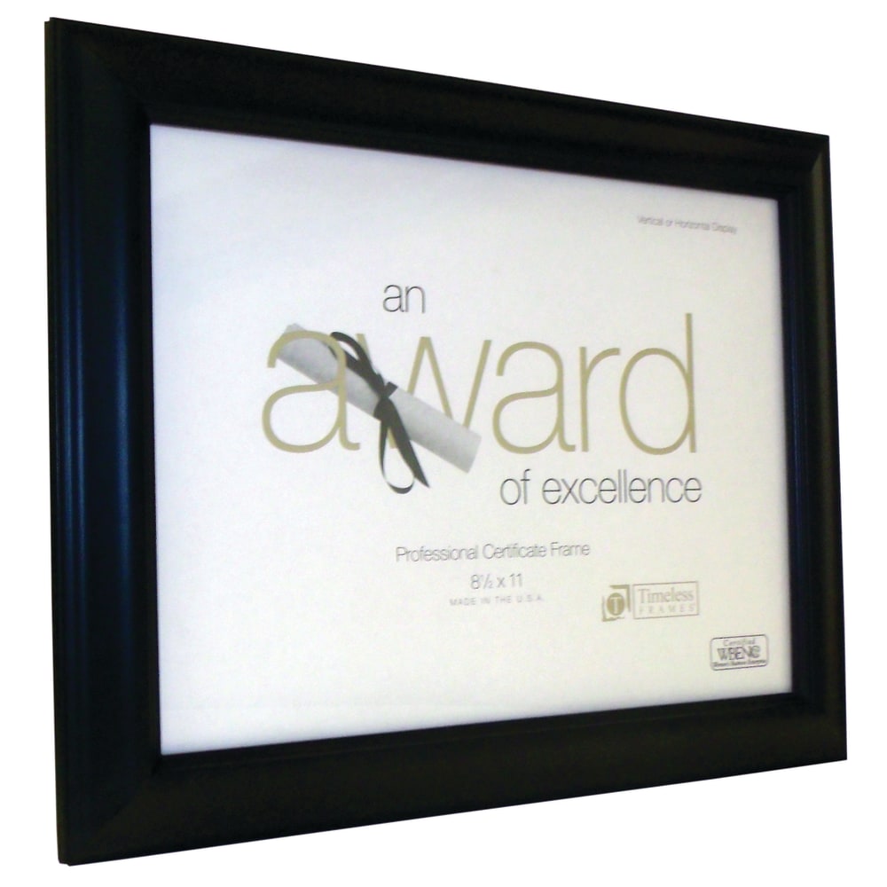 Timeless Frames Addison Award Frame, 8 1/2in x 11in, Black