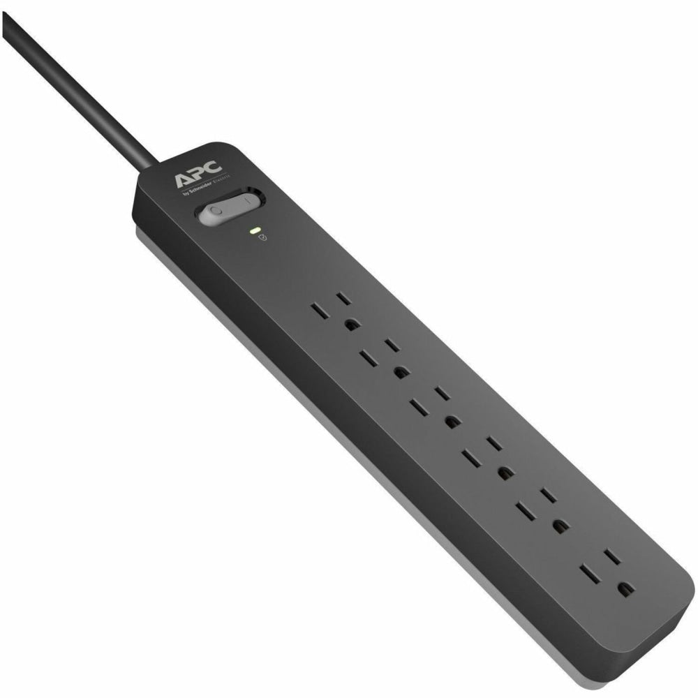 APC by Schneider Electric SurgeArrest Essential 6-Outlet Surge Suppressor/Protector - NEMA 5-15P1200 VA - 540 J - 120 V Input - 120 V AC Output - 3 ft