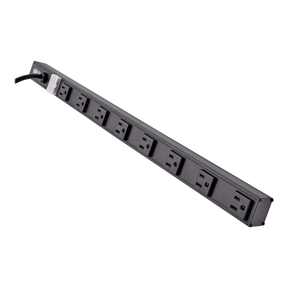 Tripp Lite 8 Outlet Power Strip 5-15R 15ft Cord Vertical 5-15P 24in Black - Power distribution strip - 15 A - AC 120 V - 1800 Watt - input: NEMA 5-15P - output connectors: 8 (NEMA 5-15) - 15 ft cord - black aluminum