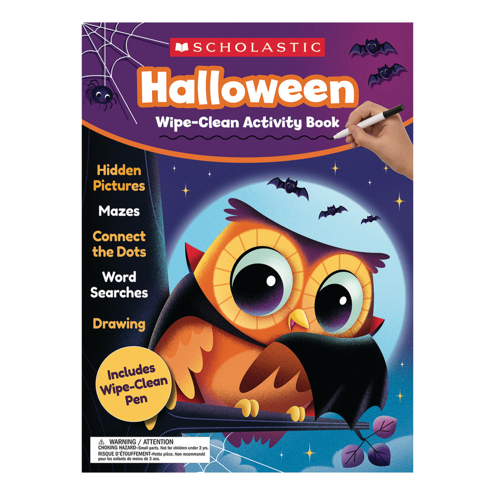 Scholastic Halloween Wipe-Clean Activity Book, Pre-K To 1st Grade