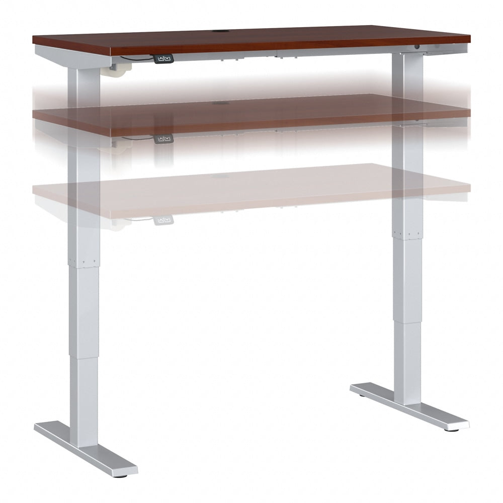 Move 40 Series by Bush Business Furniture Electric 48inW Height-Adjustable Standing Desk, 48in x 24in, Hansen Cherry/Cool Gray Metallic, Standard Delivery