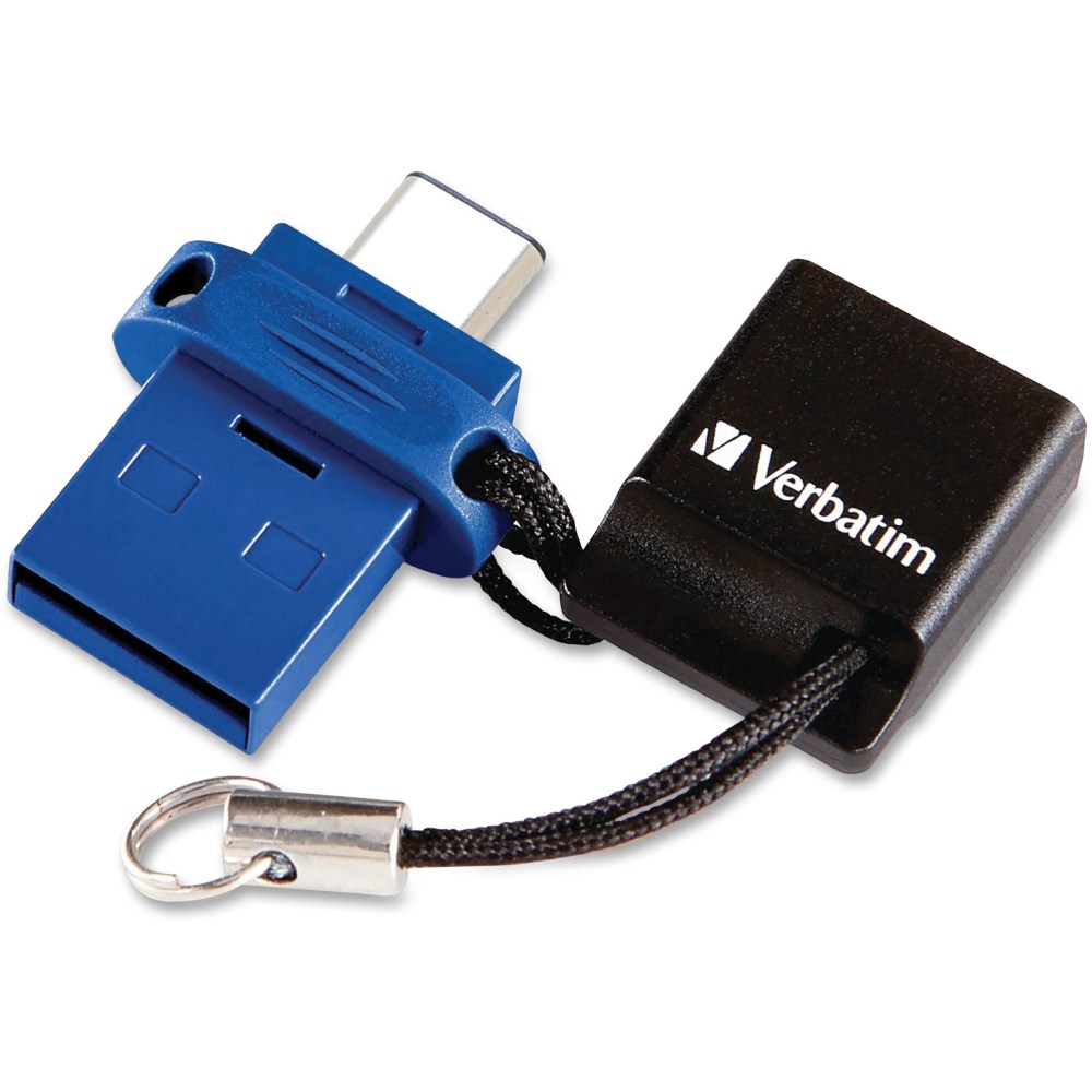 Verbatim 64GB Store "n Go Dual USB 3.2 Gen 1 Flash Drive for USB-C Devices - Blue - 64GB - Blue