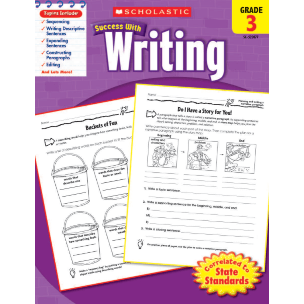 Scholastic Success With: Writing Workbook, Grade 3